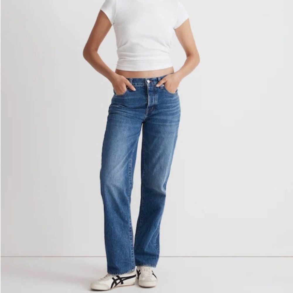 Madewell Low-Slung Straight Jeans Women 23  Blue Palmina Wash Slouchy DM7104